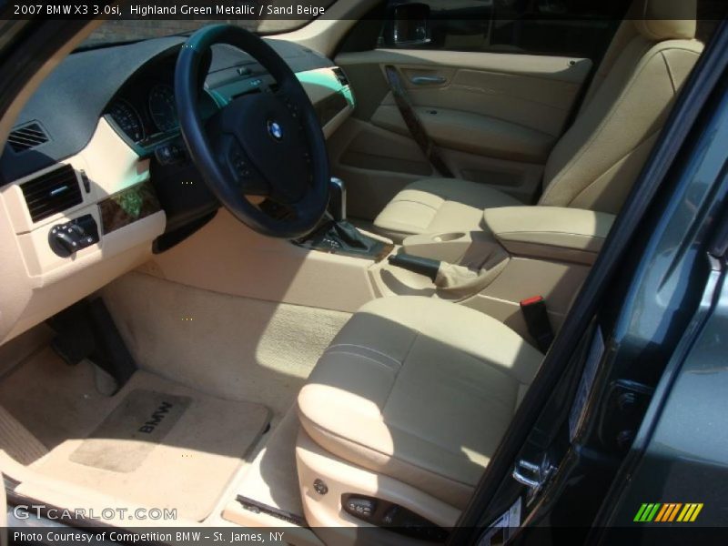Highland Green Metallic / Sand Beige 2007 BMW X3 3.0si