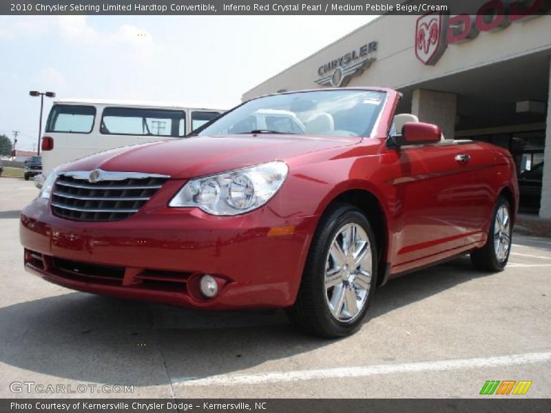 Inferno Red Crystal Pearl / Medium Pebble Beige/Cream 2010 Chrysler Sebring Limited Hardtop Convertible