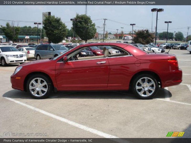 Inferno Red Crystal Pearl / Medium Pebble Beige/Cream 2010 Chrysler Sebring Limited Hardtop Convertible