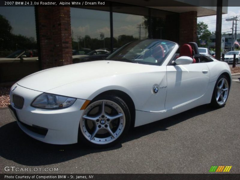 Alpine White / Dream Red 2007 BMW Z4 3.0si Roadster