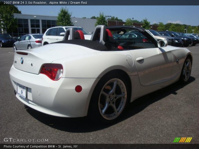 Alpine White / Dream Red 2007 BMW Z4 3.0si Roadster