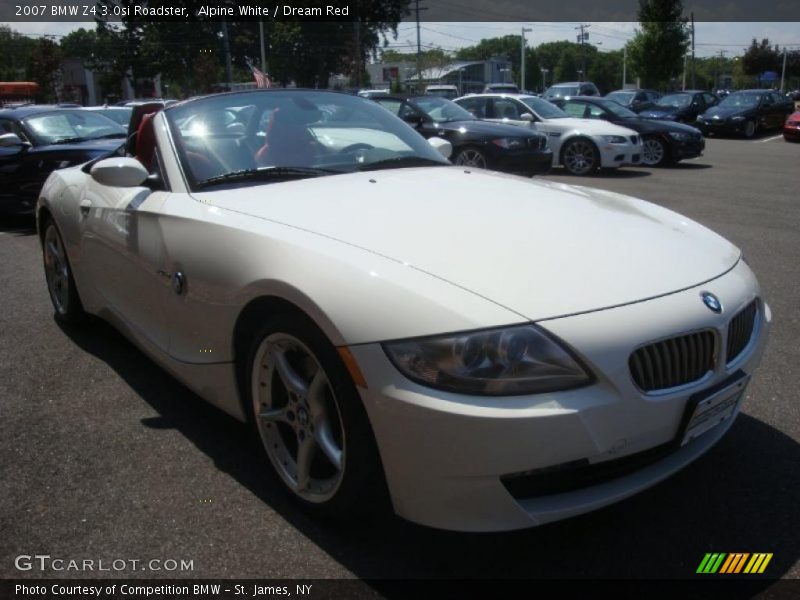 Alpine White / Dream Red 2007 BMW Z4 3.0si Roadster