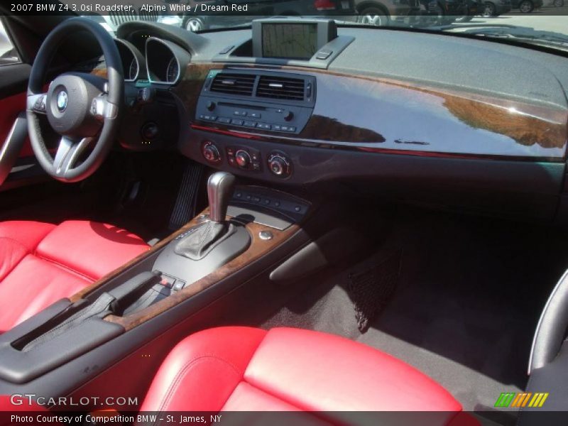 Alpine White / Dream Red 2007 BMW Z4 3.0si Roadster