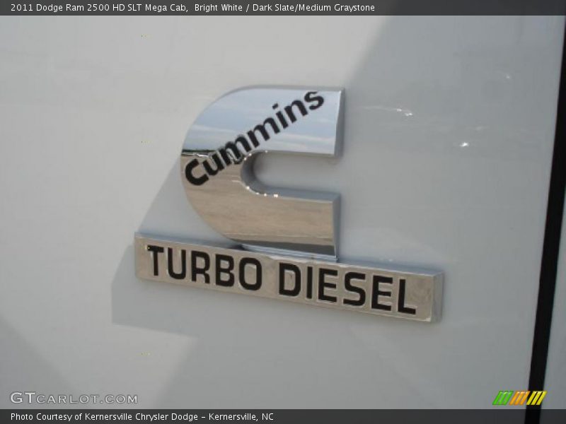 Bright White / Dark Slate/Medium Graystone 2011 Dodge Ram 2500 HD SLT Mega Cab