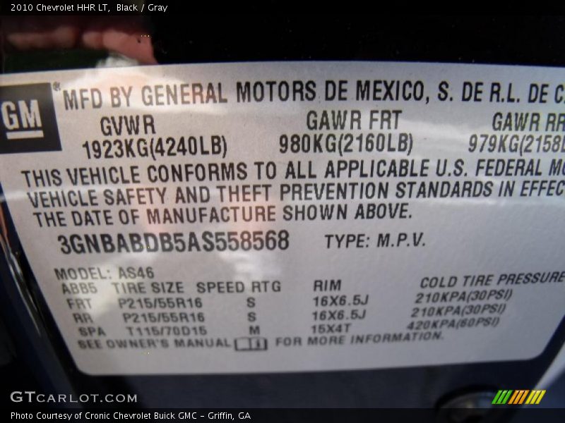 Black / Gray 2010 Chevrolet HHR LT