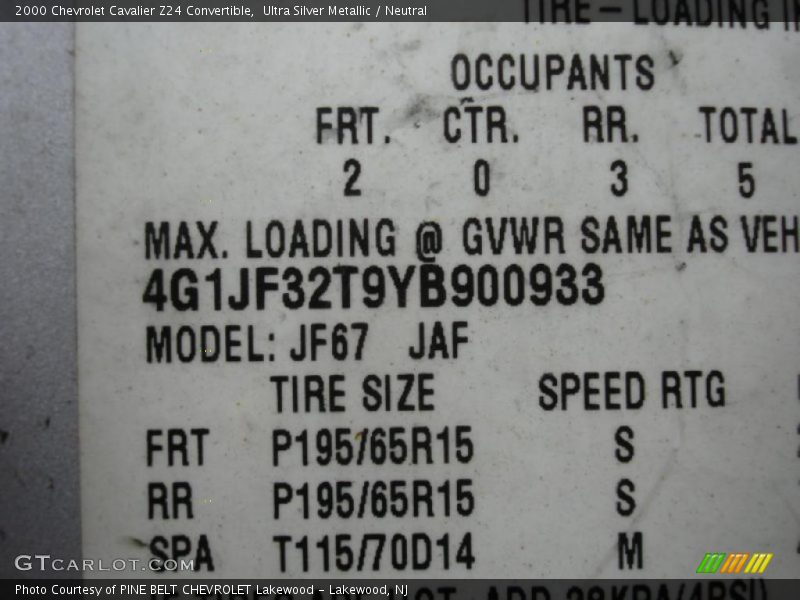 Ultra Silver Metallic / Neutral 2000 Chevrolet Cavalier Z24 Convertible