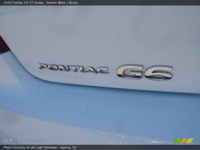 Summit White / Ebony 2009 Pontiac G6 GT Sedan