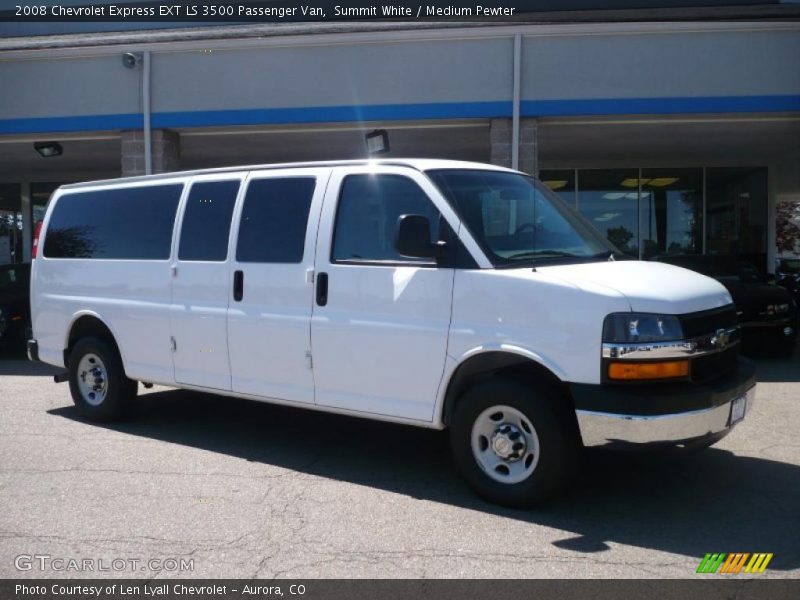 Summit White / Medium Pewter 2008 Chevrolet Express EXT LS 3500 Passenger Van