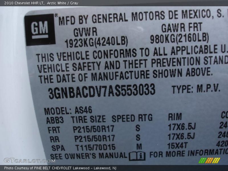 Arctic White / Gray 2010 Chevrolet HHR LT