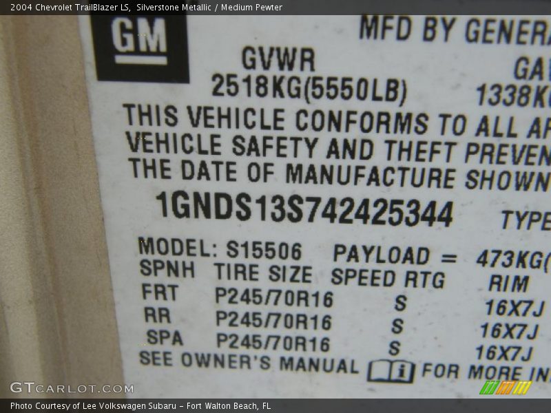 Silverstone Metallic / Medium Pewter 2004 Chevrolet TrailBlazer LS