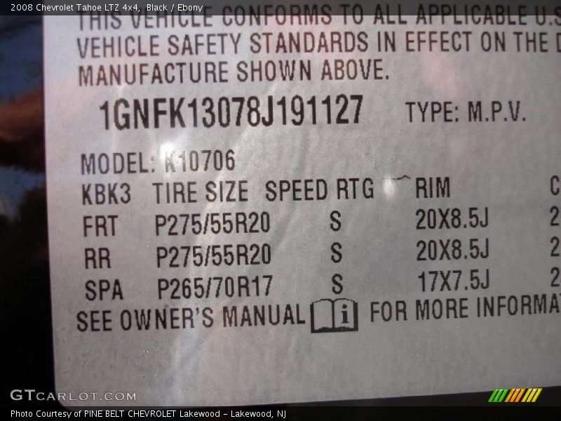 Black / Ebony 2008 Chevrolet Tahoe LTZ 4x4