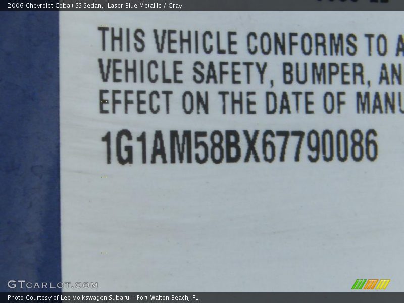 Laser Blue Metallic / Gray 2006 Chevrolet Cobalt SS Sedan
