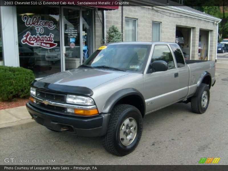 Sandalwood Metallic / Graphite 2003 Chevrolet S10 LS Extended Cab 4x4