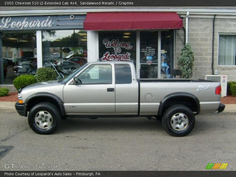 Sandalwood Metallic / Graphite 2003 Chevrolet S10 LS Extended Cab 4x4
