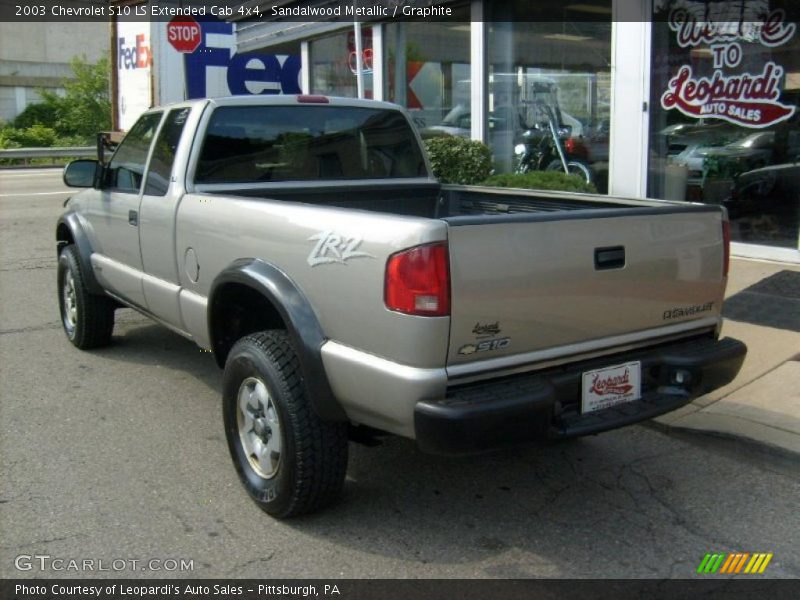 Sandalwood Metallic / Graphite 2003 Chevrolet S10 LS Extended Cab 4x4