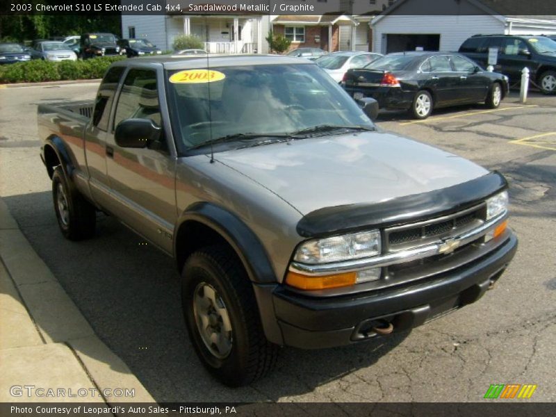 Sandalwood Metallic / Graphite 2003 Chevrolet S10 LS Extended Cab 4x4