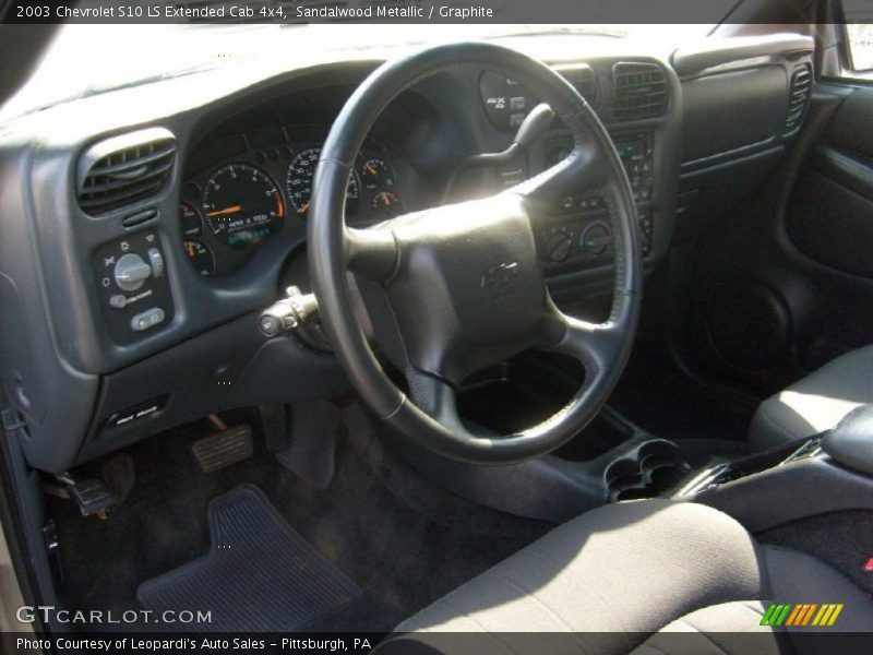 Sandalwood Metallic / Graphite 2003 Chevrolet S10 LS Extended Cab 4x4