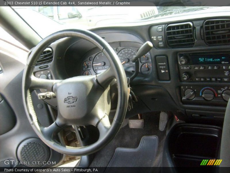 Sandalwood Metallic / Graphite 2003 Chevrolet S10 LS Extended Cab 4x4