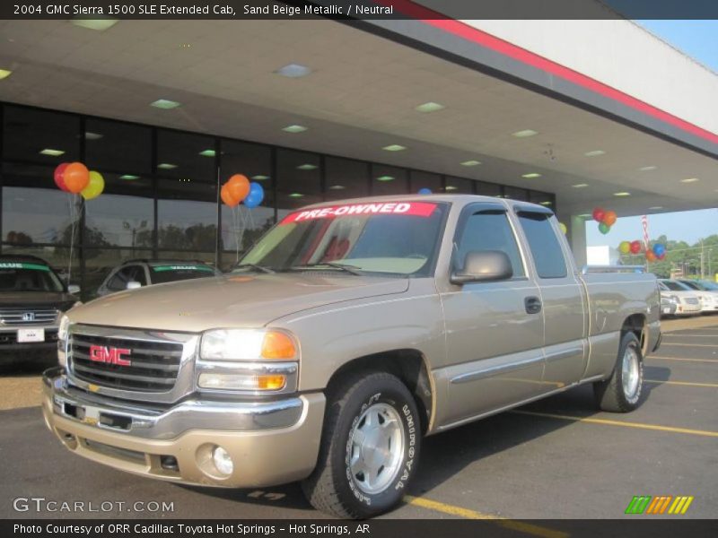 Sand Beige Metallic / Neutral 2004 GMC Sierra 1500 SLE Extended Cab