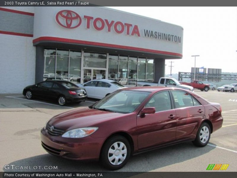 Salsa Red Pearl / Taupe 2003 Toyota Camry LE