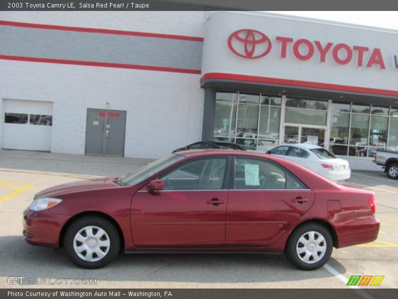 Salsa Red Pearl / Taupe 2003 Toyota Camry LE