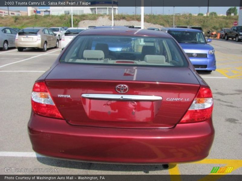 Salsa Red Pearl / Taupe 2003 Toyota Camry LE