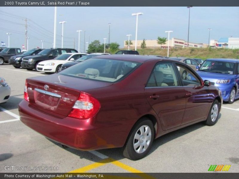 Salsa Red Pearl / Taupe 2003 Toyota Camry LE