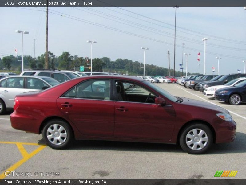 Salsa Red Pearl / Taupe 2003 Toyota Camry LE