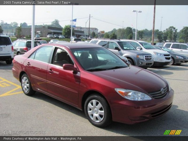 Salsa Red Pearl / Taupe 2003 Toyota Camry LE
