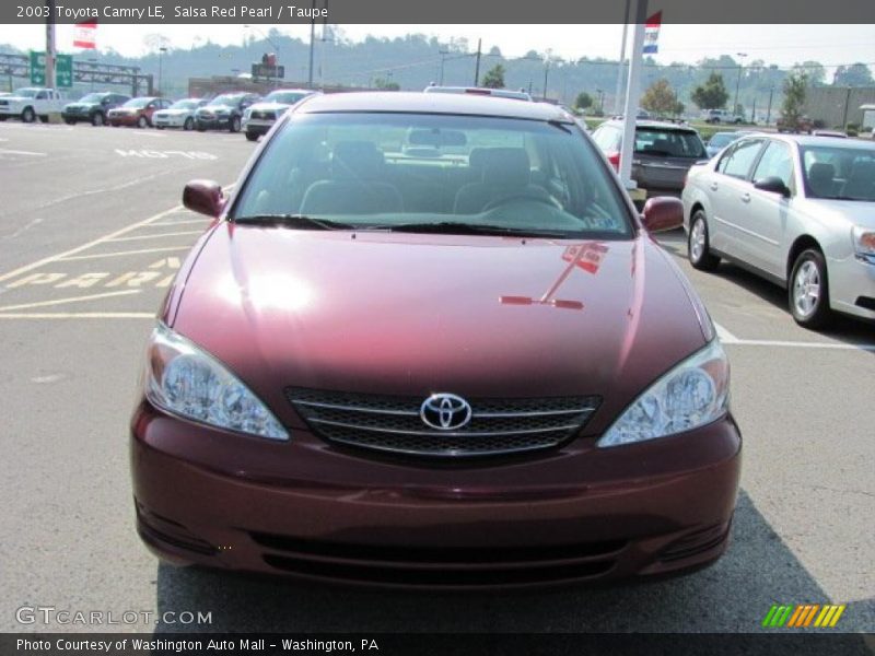 Salsa Red Pearl / Taupe 2003 Toyota Camry LE