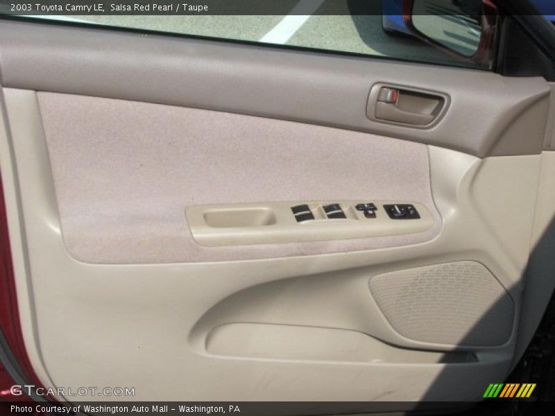Salsa Red Pearl / Taupe 2003 Toyota Camry LE