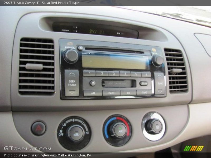 Salsa Red Pearl / Taupe 2003 Toyota Camry LE