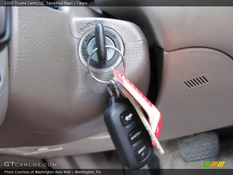 Salsa Red Pearl / Taupe 2003 Toyota Camry LE