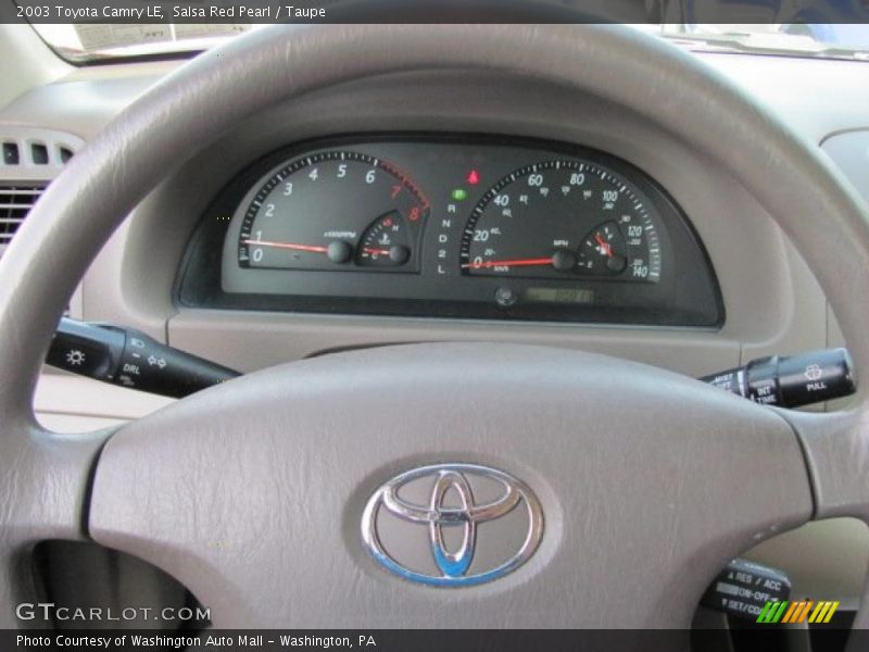 Salsa Red Pearl / Taupe 2003 Toyota Camry LE