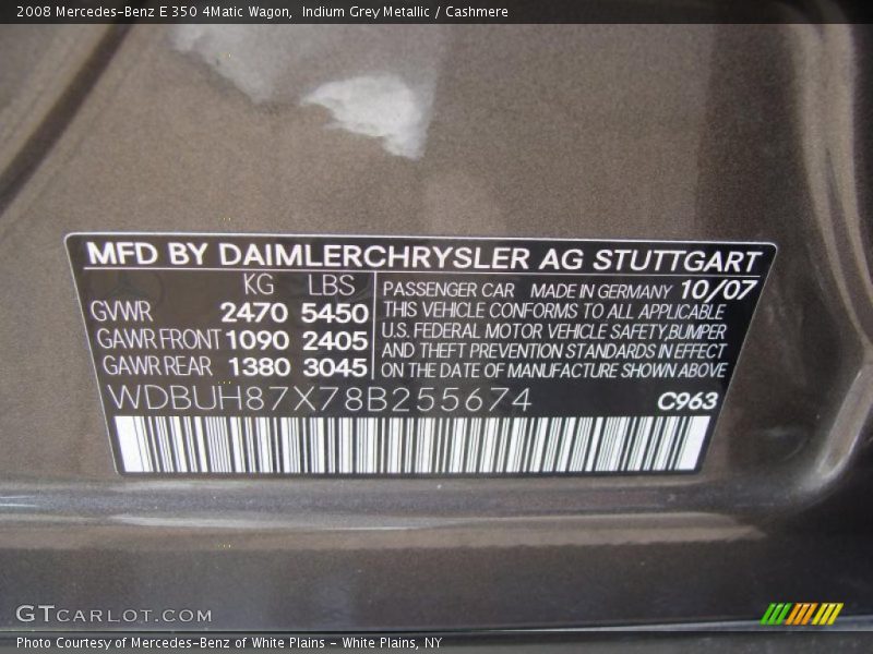 Indium Grey Metallic / Cashmere 2008 Mercedes-Benz E 350 4Matic Wagon