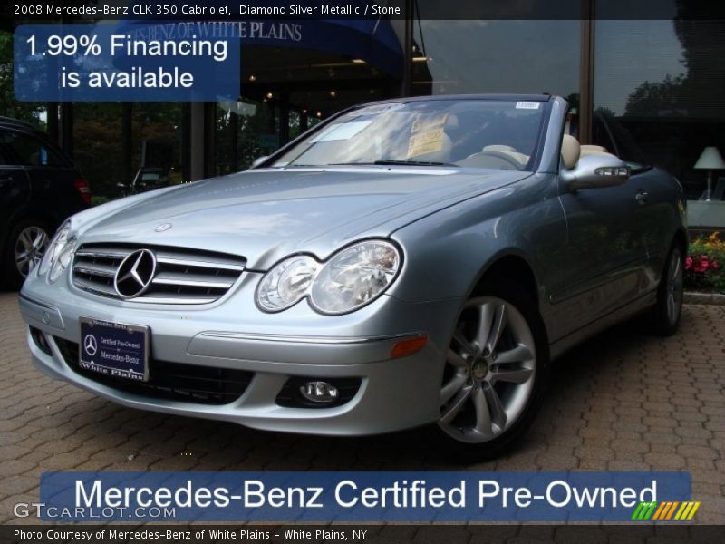 Diamond Silver Metallic / Stone 2008 Mercedes-Benz CLK 350 Cabriolet