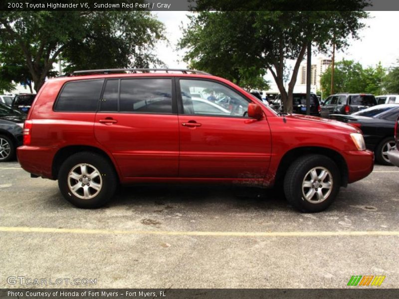 Sundown Red Pearl / Gray 2002 Toyota Highlander V6