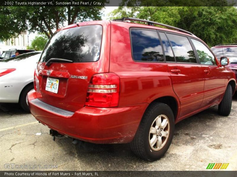 Sundown Red Pearl / Gray 2002 Toyota Highlander V6
