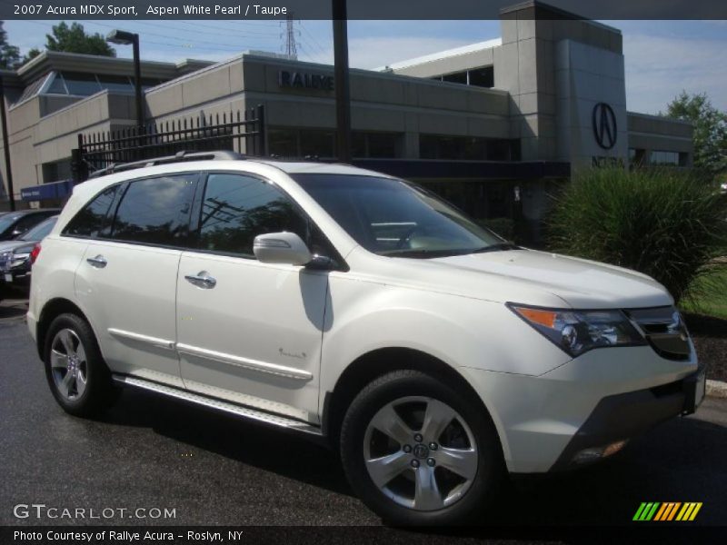 Aspen White Pearl / Taupe 2007 Acura MDX Sport