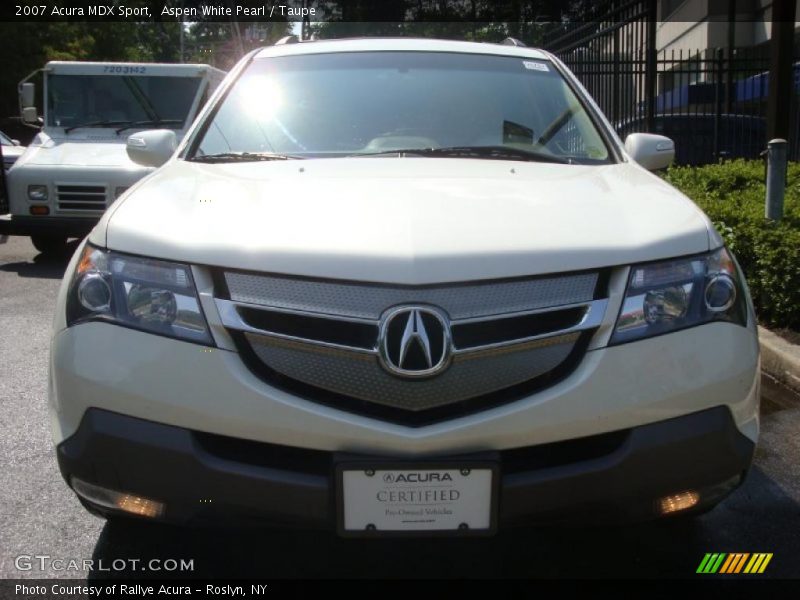 Aspen White Pearl / Taupe 2007 Acura MDX Sport