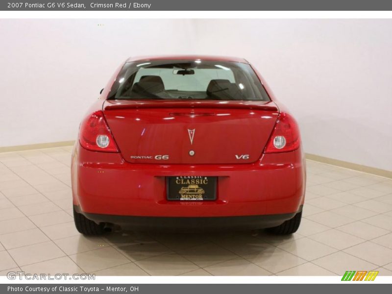 Crimson Red / Ebony 2007 Pontiac G6 V6 Sedan