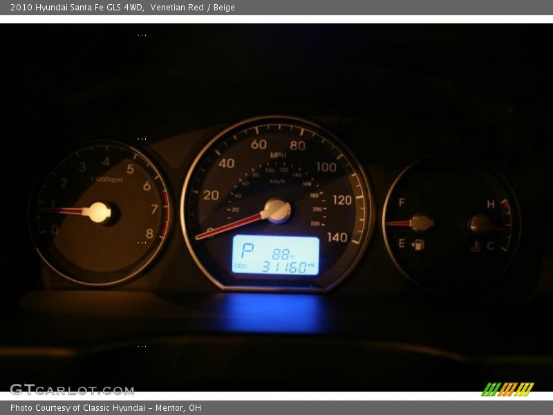 Venetian Red / Beige 2010 Hyundai Santa Fe GLS 4WD