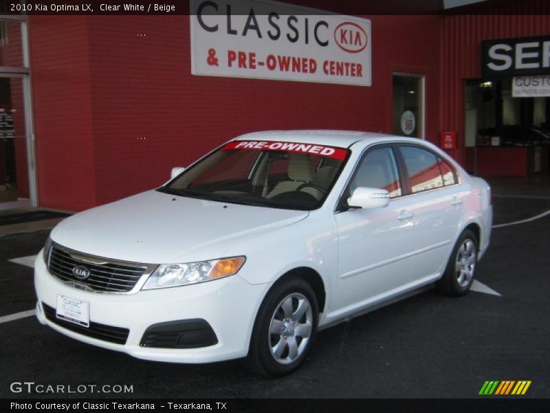 Clear White / Beige 2010 Kia Optima LX