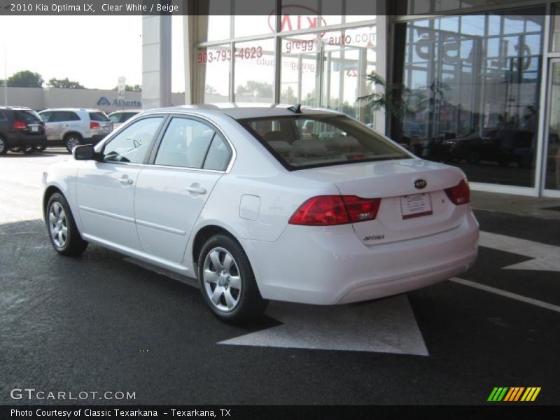 Clear White / Beige 2010 Kia Optima LX