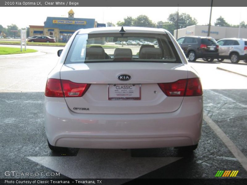 Clear White / Beige 2010 Kia Optima LX