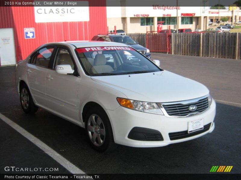 Clear White / Beige 2010 Kia Optima LX