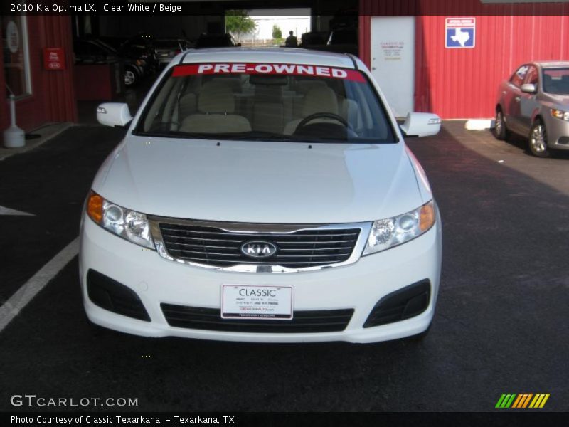 Clear White / Beige 2010 Kia Optima LX