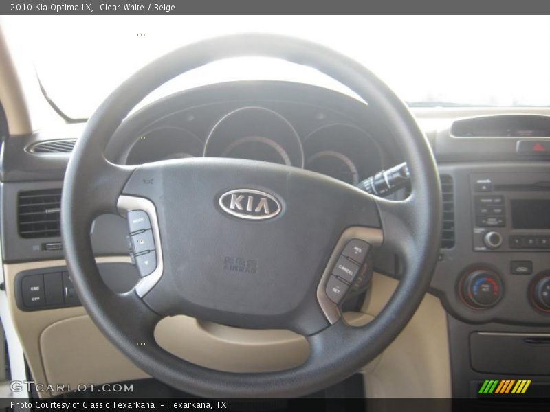 Clear White / Beige 2010 Kia Optima LX