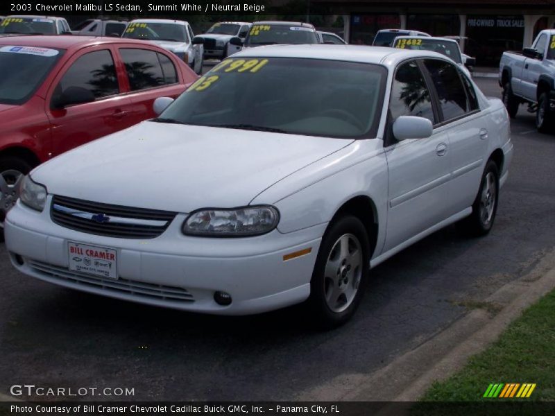 Summit White / Neutral Beige 2003 Chevrolet Malibu LS Sedan