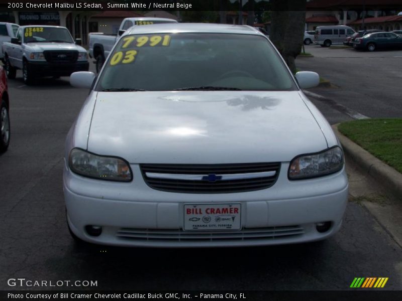 Summit White / Neutral Beige 2003 Chevrolet Malibu LS Sedan